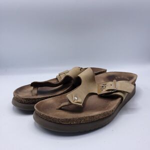 Mephisto Casual Slip On Leather Slide Sandal Womens Size 7 38 Brown